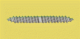 Dowel Screw, Zinc Plated Steel, Threads from Both Ends